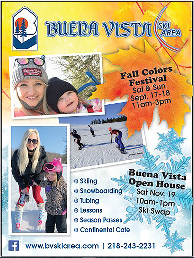 Buena Vista Ski Area
Fall Colors Festival
Sat & Sun - Sep 17-18 - 11am-3pm

Ski Swap & Open House
Sat. Nov 19 10am-1pm