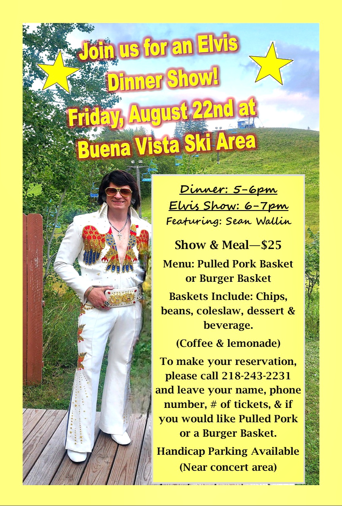 Elvis Dinner Show Aug 22